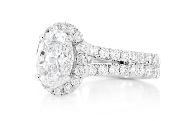 Sphinx - Oval Halo Split Shank Diamond Ring 14k Solid Gold 3.70ctw