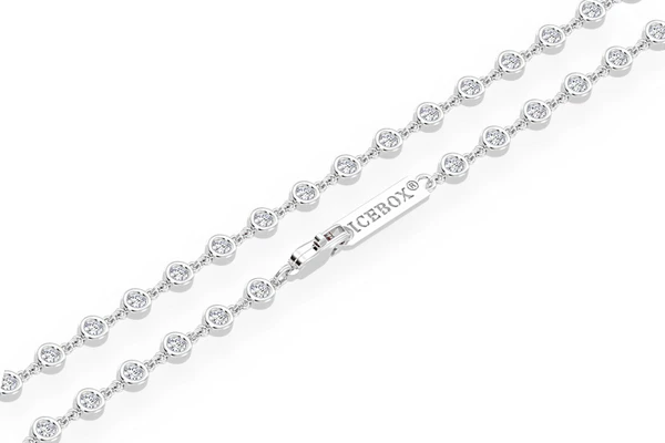Eternity Round Bezel Set Diamond Necklace 14k Solid Gold 3.75ctw