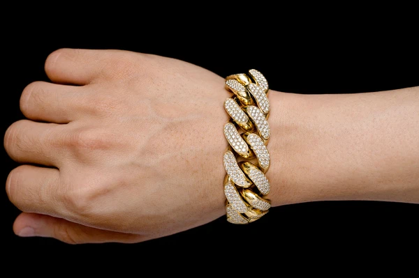 22MM Miami Cuban Diamond Bracelet 14k Solid Gold 22.00ctw