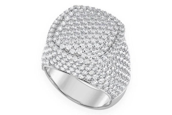 Square Signet Diamond Ring 14k Solid Gold 5.25ctw