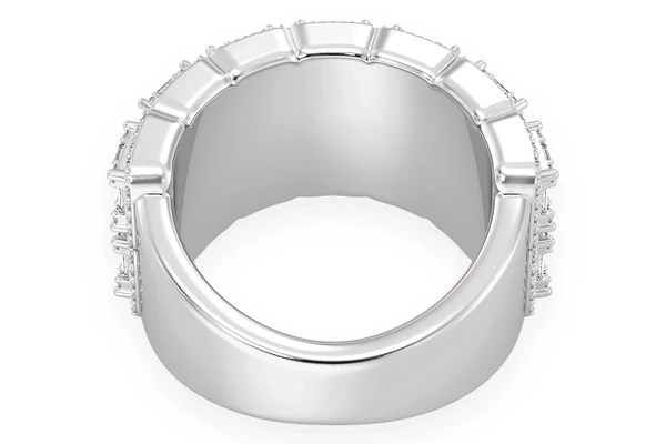 Two Row Baguette Border Diamond Ring 14k Solid Gold 2.25ctw