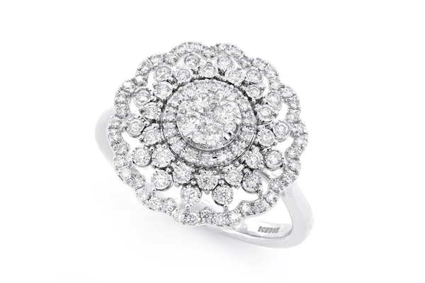 Floral Statement Diamond Ring 14k Solid Gold 0.50ctw