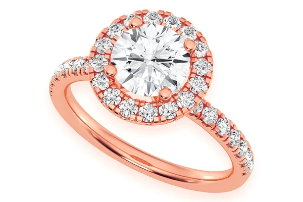 Thav - 1.00ct Round Solitaire - Halo One Row - Diamond Engagement Ring - All Natural