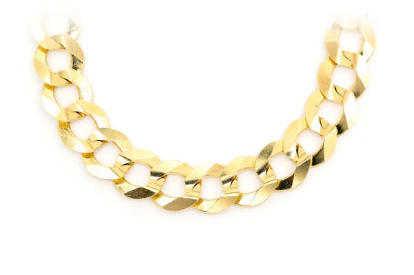 13MM Flat Curb Link 14k Solid Gold Chain
