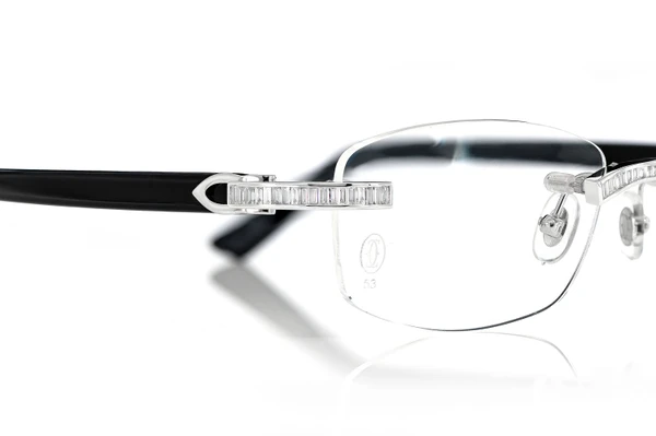 Cartier Glasses Iced Out Diamonds Rimless - 1.62ctw - White Gold