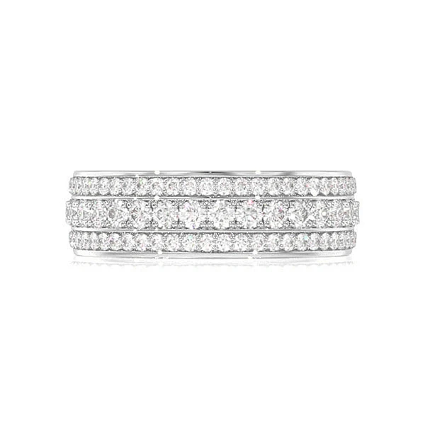 Three Row Diamond Ring 14k Gold 1.00ctw 