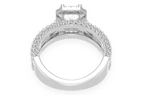 Tripp - 1.00ct Emerald Diamond Engagement Ring 14k Solid Gold