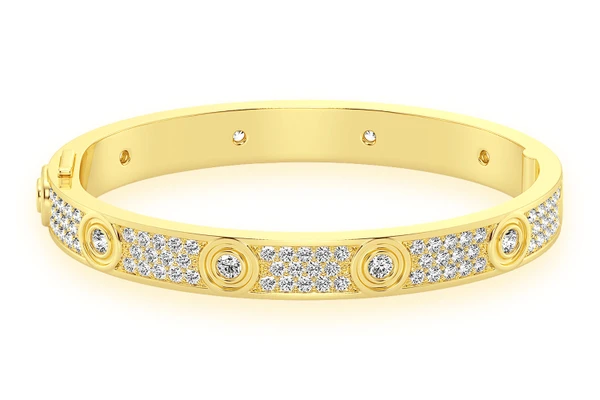 Full Diamond Eternity Diamond Bangle 14k Solid Gold 6.05ctw