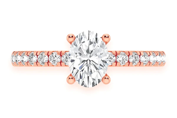 Thinn - 0.75ct Oval Solitaire - One Row Under Halo - Diamond Engagement Ring - All Natural