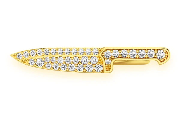Chef's Knife Diamond Ring 14k Solid Gold 0.25ctw 