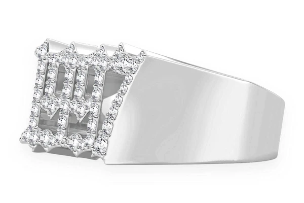 Custom Date Of Birth Diamond Ring 14k Solid Gold 0.60ctw