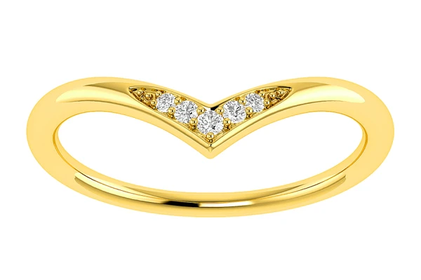 V-Shaped Diamond Ring 14k   