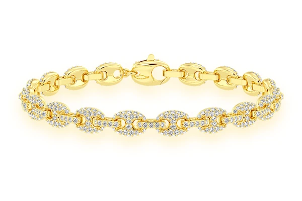 5MM Mariner Link Diamond Bracelet 14k Solid Gold 2.75ctw