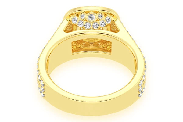 1.00ct Round Solitaire - Double Halo - Diamond Engagement Ring - All Natural