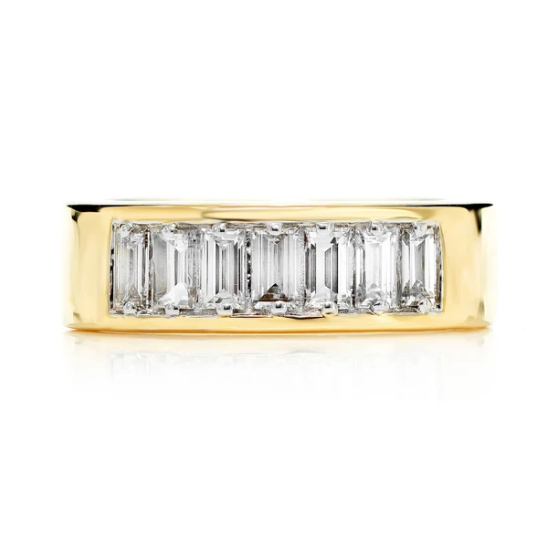 Diamond Baguette Channel Set Band Ring 14k Solid Gold 0.75ctw