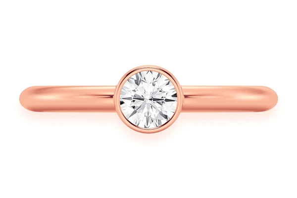 Solitaire Bezel Set Diamond Ring 14k Solid Gold 0.25ctw