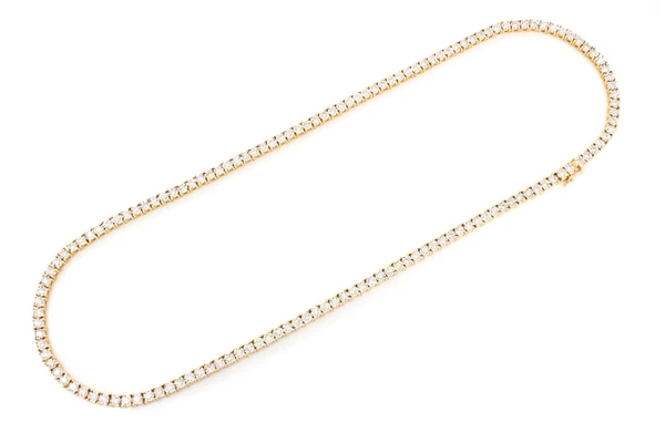 6pt Miracle Set Diamond Tennis Necklace 14k Solid Gold 8.95ctw