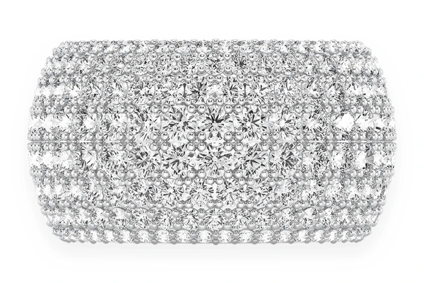 Eight Row Diamond Band 14k Solid Gold 3.25ctw
