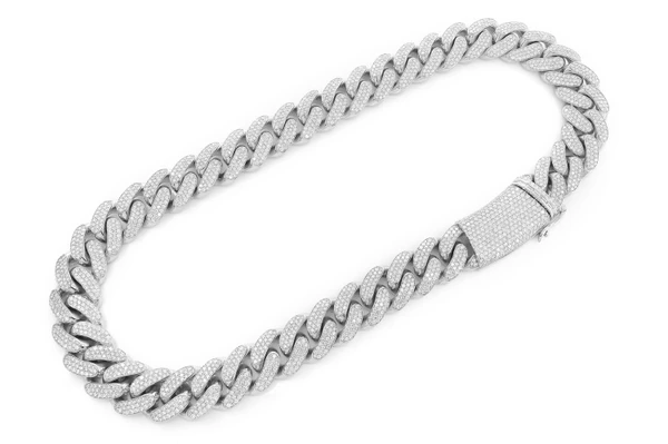 20MM Miami Cuban Link Diamond Necklace 14k Solid Gold 41.00ctw