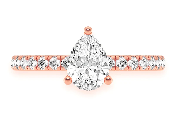 Thinn - 0.75ct Solitaire Pear Shape - Diamond Engagement Ring - All Natural 