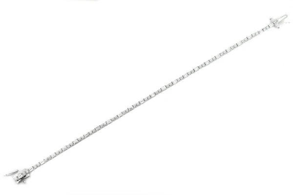 Baguette And Round Diamond Tennis Bracelet 14k Solid Gold 3.50ctw