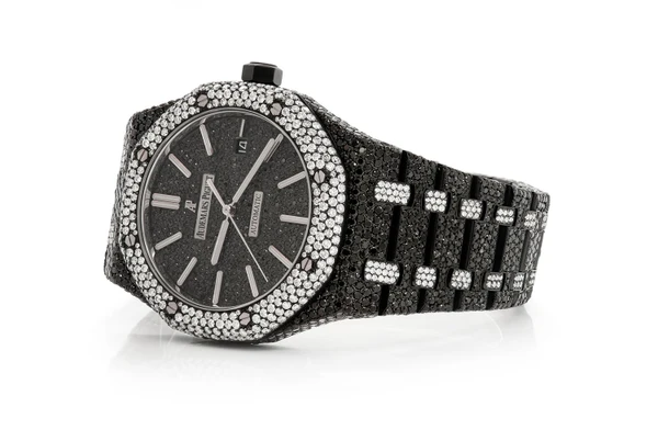 Audemars Piguet Royal Oak 41MM Steel - Fully Iced Out Black & White Diamonds