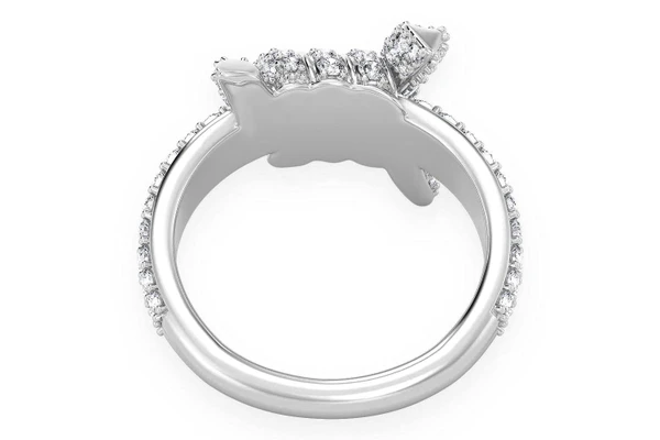 Barbed Wire Diamond Ring 14k Solid Gold 1.70ctw