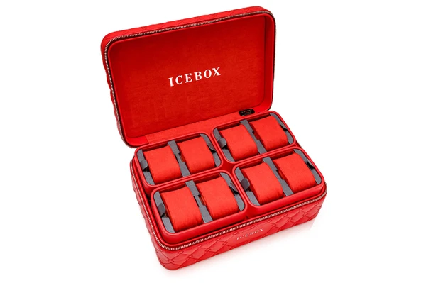 Icebox Leather World Traveler Watch Case - 8 Watches