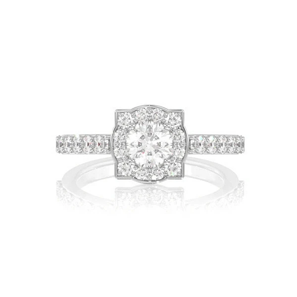 1.00ctw Double Layer Under Heart - Diamond Engagement Ring - All Natural 