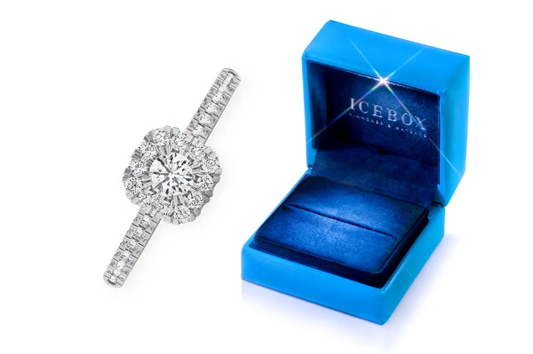 0.50ctw - Single Band Double Layer Square - Diamond Engagement Ring - All Natural