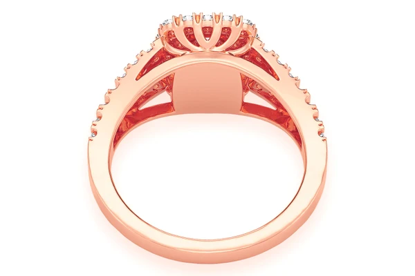 0.75ctw Cushion Double Halo - Diamond Engagement Ring - All Natural