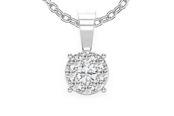 Mosaic Diamond Pendant 14k Solid Gold 0.25ctw