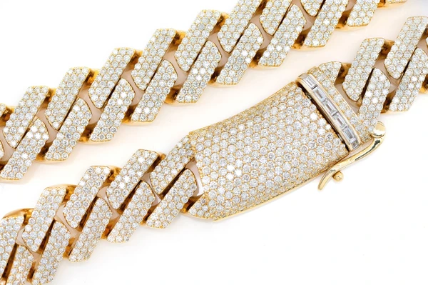 20MM Raised Prong Miami Cuban Diamond Necklace 14k Solid Gold 60.00ctw