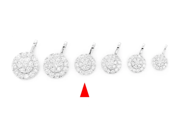 Round Two Tier Halo Diamond Pendant 14k Solid Gold 1.15ctw