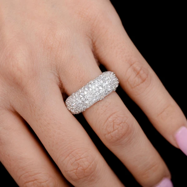 Diamond Spike Band Ring 14k Solid Gold 2.50ctw