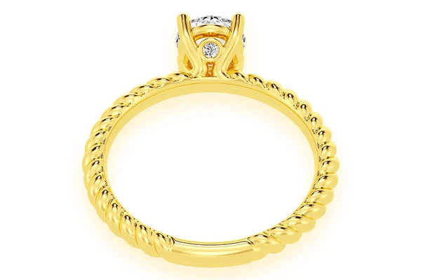 0.75ct Round Solitaire - Twist Band - Diamond Engagement Ring - All Natural