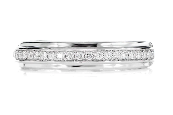 Single Row Border Diamond Band Ring 14k Solid Gold 0.15ctw