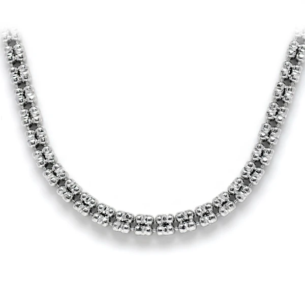 4.5MM Sterling Silver Triangular Diamond-Cut Tube Chain