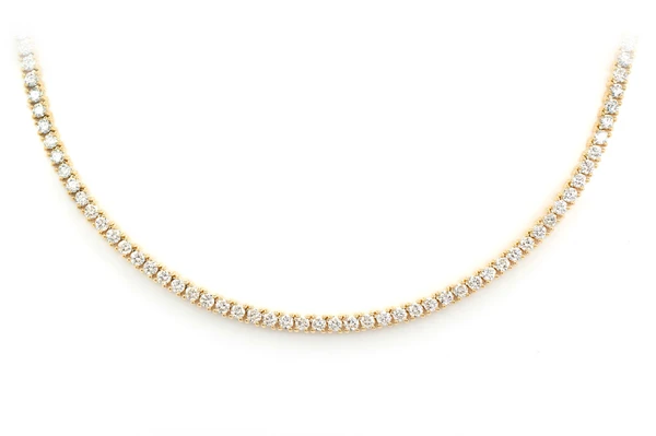 Diamond Tennis Necklace Solid Gold 2.85ctw