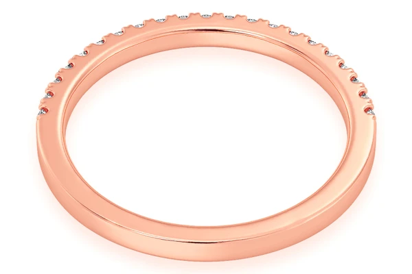 One Row Round Diamond Band 14k Solid Gold 0.15ctw