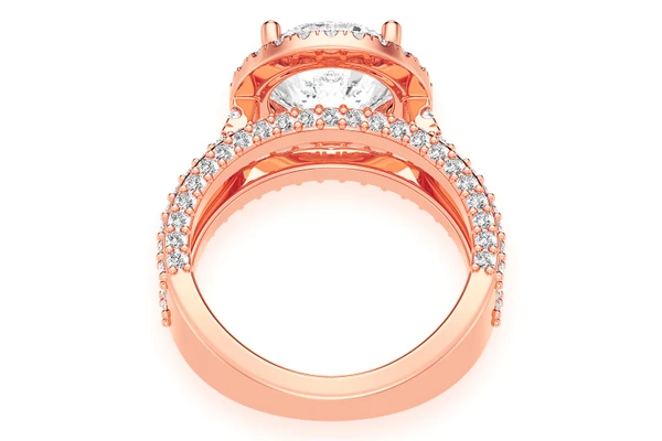 Tripp - 3.00ct Round Solitaire - Three Row - Diamond Engagement Ring - All Natural Vs Diamonds