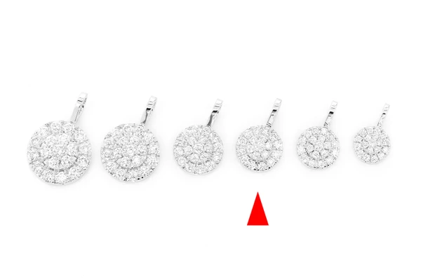 Round Two Tier Halo Diamond Pendant 14k Solid Gold 1.00ctw