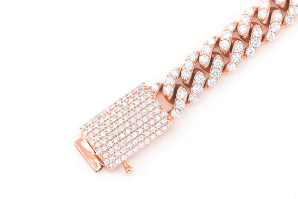 4MM Miami Cuban Diamond Bracelet 14k Solid Gold 1.50ctw