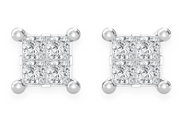 0.75ctw Quad Stud Diamond Earrings 14k Solid Gold 