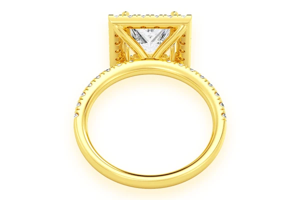 Thav - 2.00ct Princess Cut Solitaire - Halo - Diamond Engagement Ring - All Natural