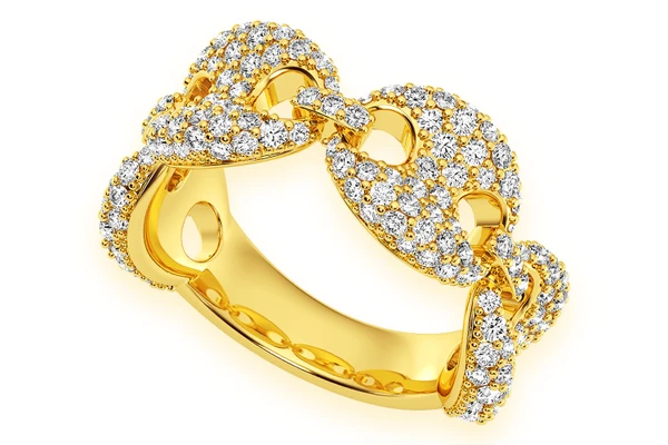 Mariner Link Diamond Ring 14k Solid Gold 2.00ctw