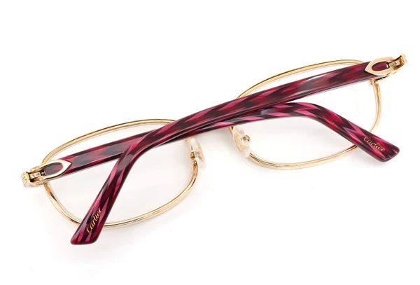 Cartier Glasses Iced Out Diamond Rims - 3.25ctw - Yellow Gold