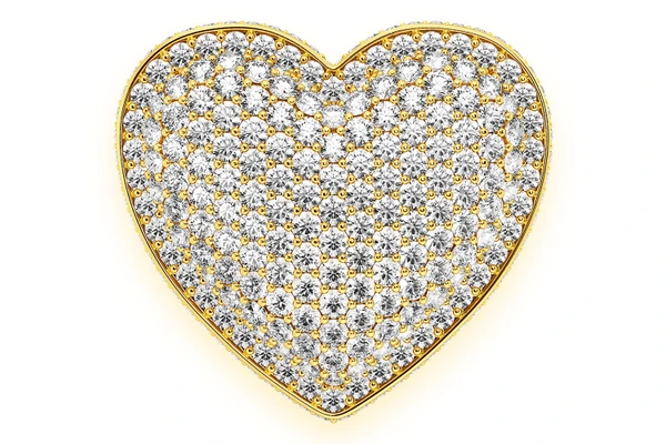 Bubbly Heart Signet Diamond Ring 14k Solid Gold 9.00ctw