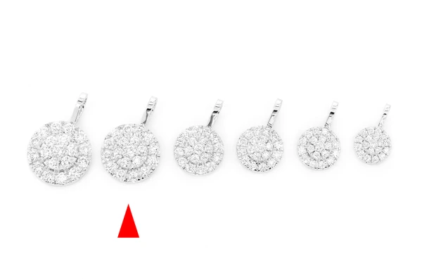 Round Two Tier Halo Diamond Pendant 14k Solid Gold 1.75ctw