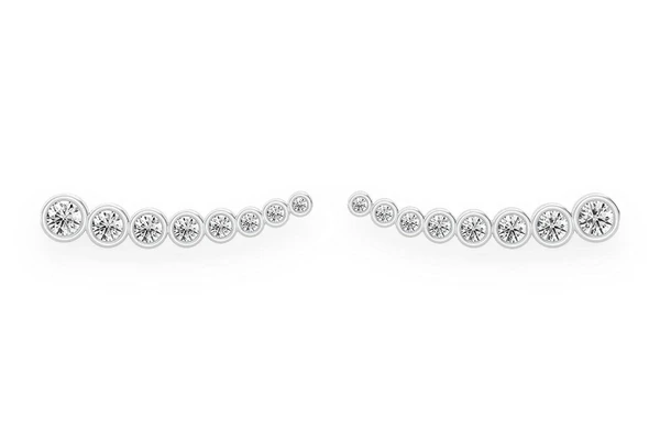 Bezel Line Diamond Earrings 14k Solid Gold 0.33ctw